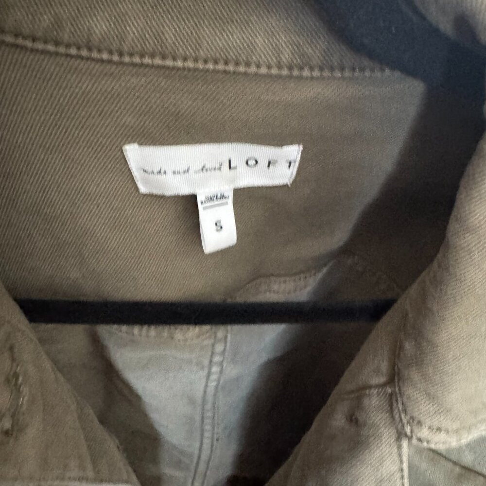 LOFT Olive Green Utility Jacket - Small - Picture 4 of 4